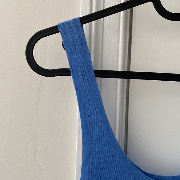 3 for $20 - NWOT Michael Kors Blue Ribbed Tank Top - Picture 3 of 4